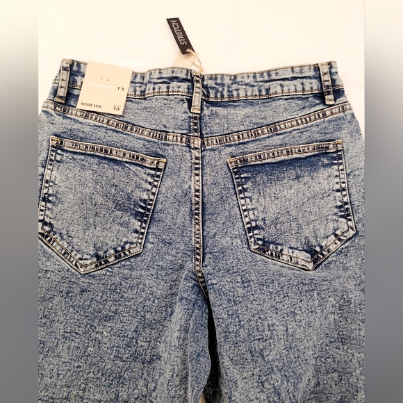 Wide Leg Stretch Blue Jeans - Picture 5 of 7